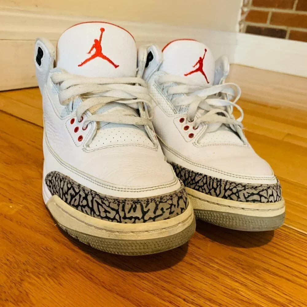 Nike Air Jordan 3 Retro Hall of Fame 2018 Size 11 136064-116 White Red Grey OG